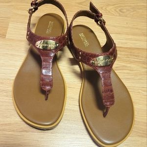 Michael Kors brown leather sandals sz 8 1/2